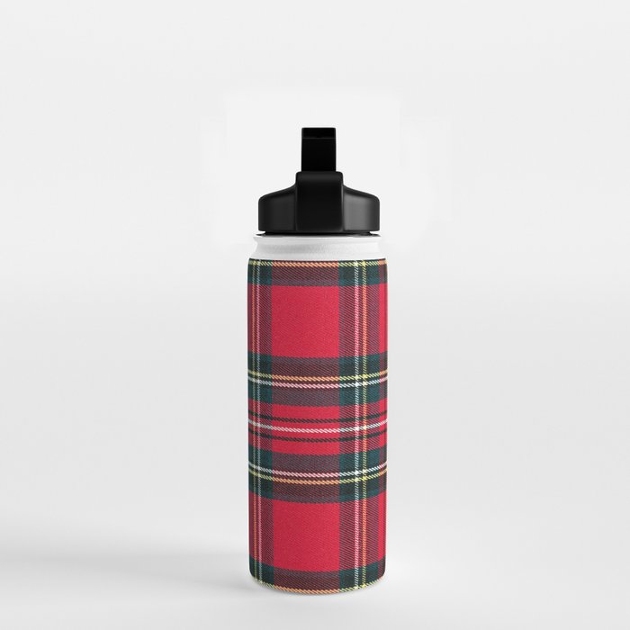 Black Red Tartan Plaid Scottish Pattern Water Bottle Gallery Image 2