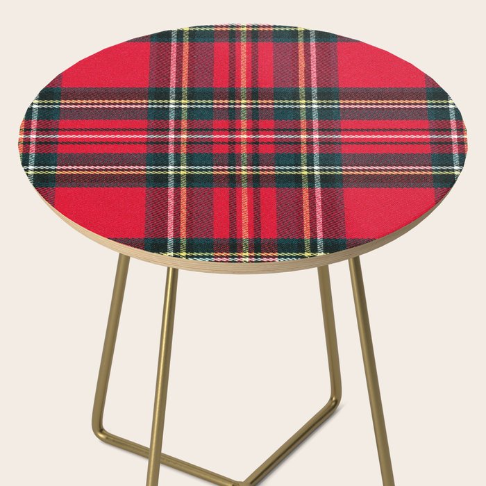 Black Red Tartan Plaid Scottish Pattern Side Table Gallery Image 2
