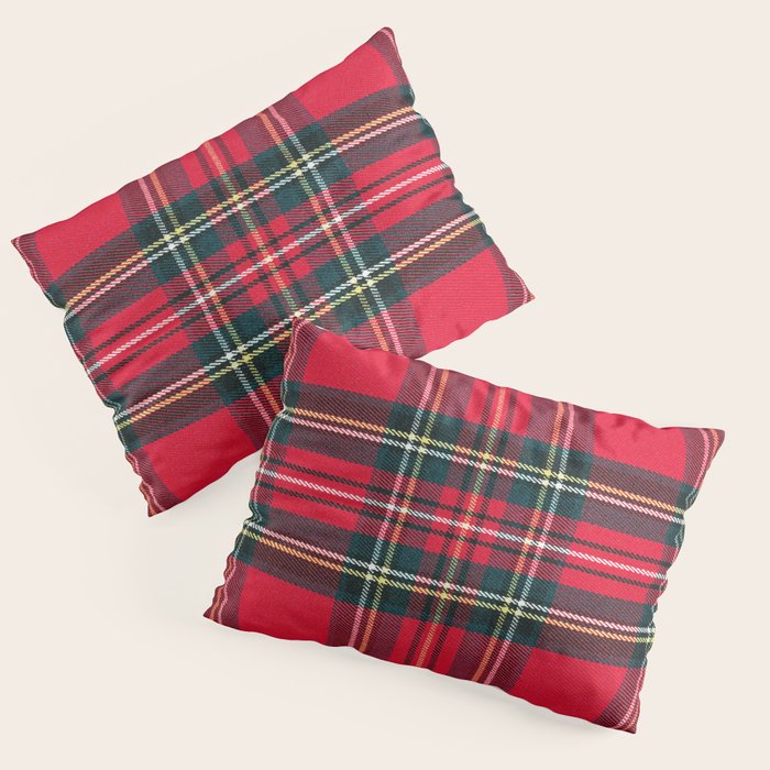 Black Red Tartan Plaid Scottish Pattern Pillow Sham Gallery Image 1