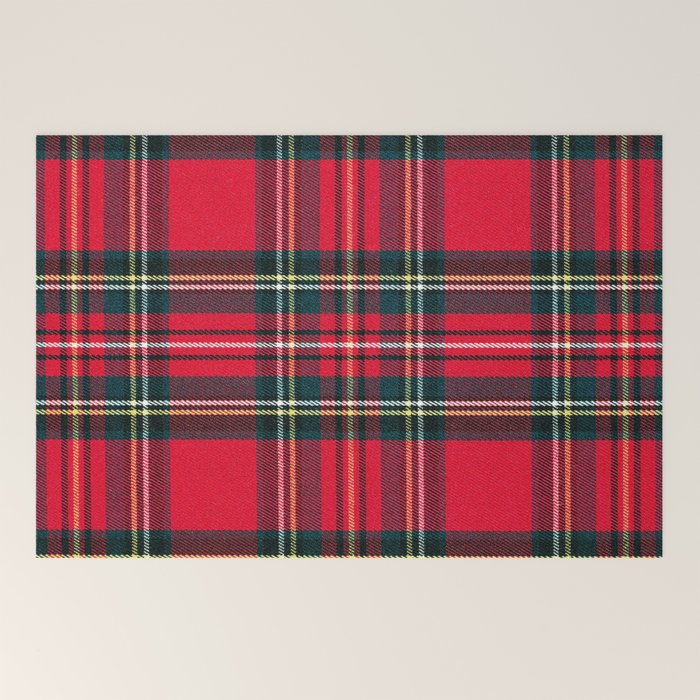 Black Red Tartan Plaid Scottish Pattern Welcome Mat Gallery Image 2