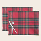 Black Red Tartan Plaid Scottish Pattern Placemat Gallery Image 1