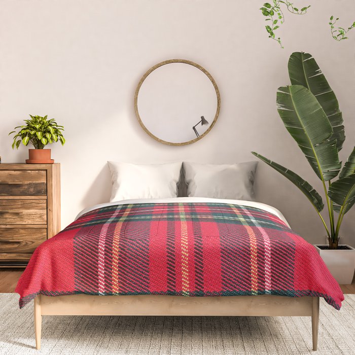 Black Red Tartan Plaid Scottish Pattern Comforter Gallery Image 3