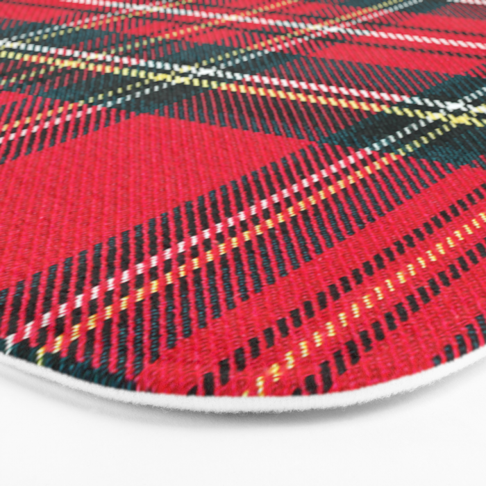 Black Red Tartan Plaid Scottish Pattern Bath Mat Gallery Image 3