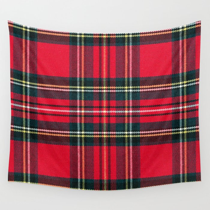 Black Red Tartan Plaid Scottish Pattern Wall Tapestry Gallery Image 4