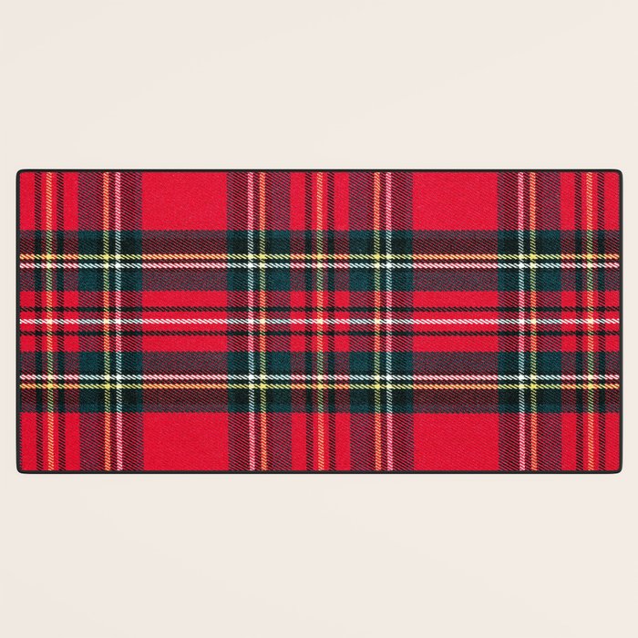 Black Red Tartan Plaid Scottish Pattern Desk Mat Gallery Image 3