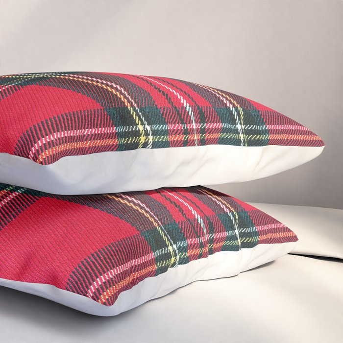 Black Red Tartan Plaid Scottish Pattern Pillow Sham Gallery Image 3
