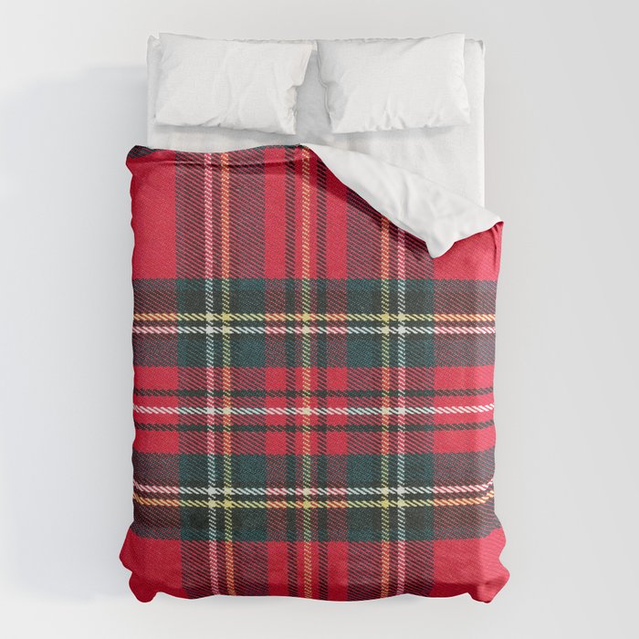 Black Red Tartan Plaid Scottish Pattern Duvet Cover Gallery Image 6