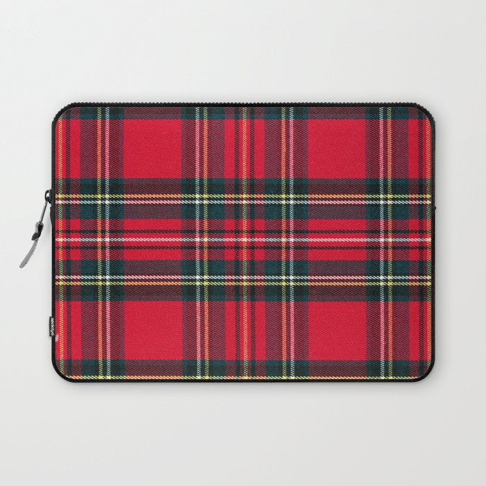Black Red Tartan Plaid Scottish Pattern Laptop Sleeve Gallery Image 1