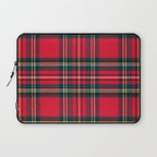 Black Red Tartan Plaid Scottish Pattern Laptop Sleeve Gallery Image 1