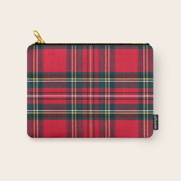 Black Red Tartan Plaid Scottish Pattern Carry All Pouch Gallery Image 1