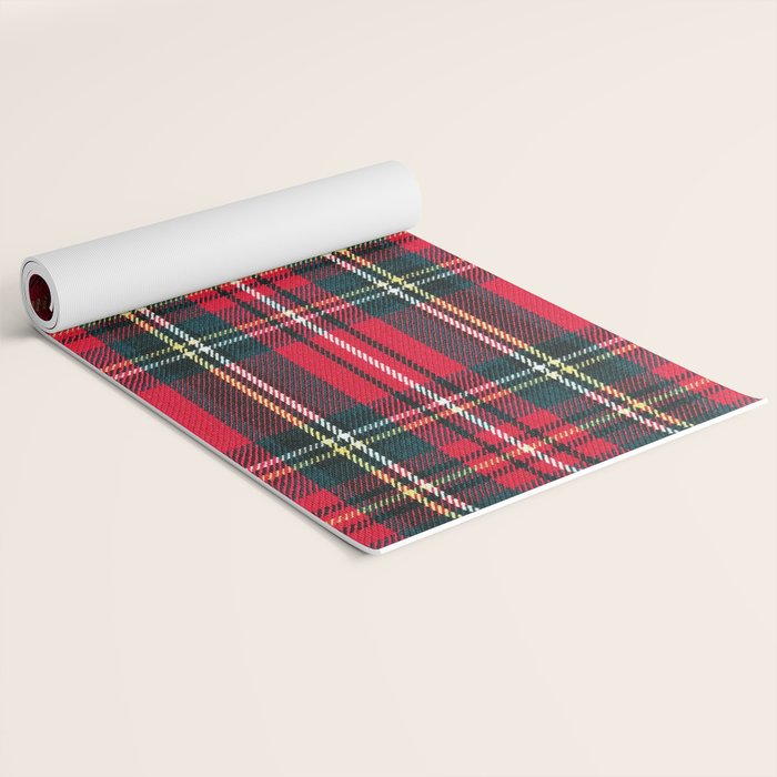 Black Red Tartan Plaid Scottish Pattern Yoga Mat Gallery Image 2