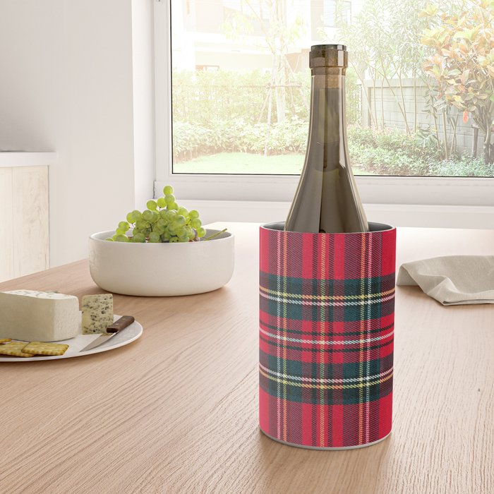 Black Red Tartan Plaid Scottish Pattern Wine Chiller Gallery Image 4