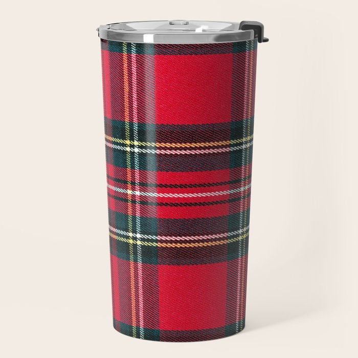 Black Red Tartan Plaid Scottish Pattern Travel Mug Gallery Image 2