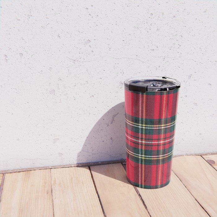 Black Red Tartan Plaid Scottish Pattern Travel Mug Gallery Image 4