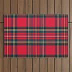 Black Red Tartan Plaid Scottish Pattern Outdoor Rug Gallery Image 1
