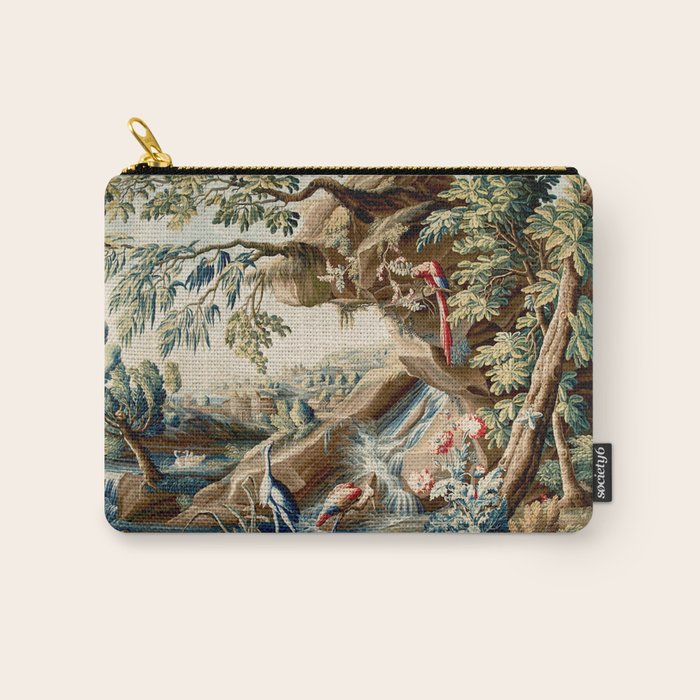 Antique French Verdure Magical Forest Landscape Tapestry Carry All Pouch Gallery Image 1