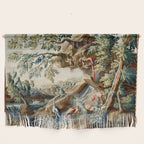 Antique French Verdure Magical Forest Landscape Tapestry Wall Hanging Gallery Image 1