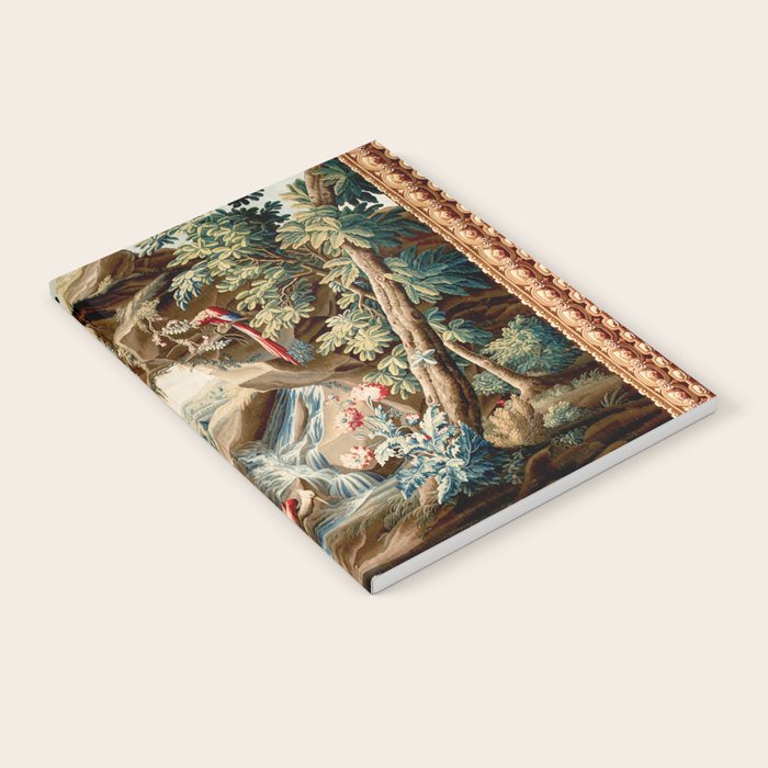 Antique French Verdure Magical Forest Landscape Tapestry Notebook Gallery Image 1