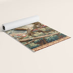 Antique French Verdure Magical Forest Landscape Tapestry Yoga Mat Gallery Image 2