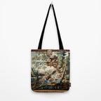 Antique French Verdure Magical Forest Landscape Tapestry Tote Bag Gallery Image 2