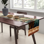 Antique French Verdure Magical Forest Landscape Tapestry Table Runner Gallery Image 2