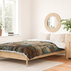 Antique French Verdure Magical Forest Landscape Tapestry Duvet Cover Gallery Image 2