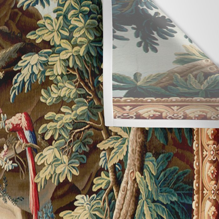 Antique French Verdure Magical Forest Landscape Tapestry Wall Tapestry Gallery Image 3