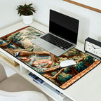 Antique French Verdure Magical Forest Landscape Tapestry Desk Mat Gallery Image 2