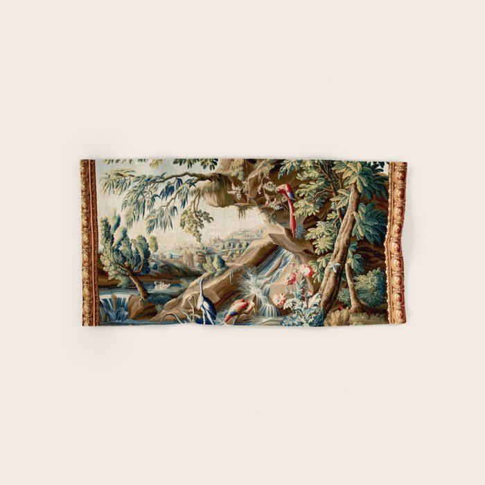 Antique French Verdure Magical Forest Landscape Tapestry Bath Towel Gallery Image 1