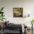 Antique French Verdure Magical Forest Landscape Tapestry Wood Wall Art Gallery Image 2