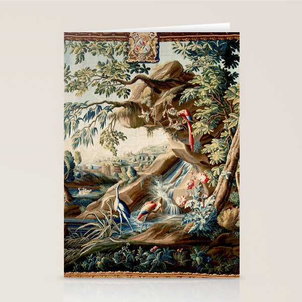 Antique French Verdure Magical Forest Landscape Tapestry Stationery Card Gallery Image 2