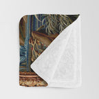 Antique French Verdure Magical Forest Landscape Tapestry Throw Blanket Gallery Image 3