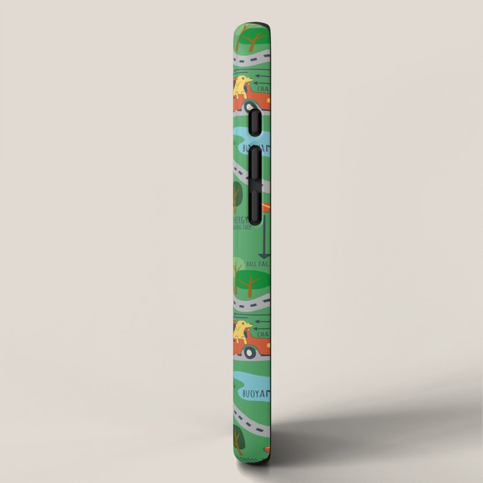 Fursics Cute Dog Park Physics Learning Pattern by Carrie Cantwell Educational STEM Playmat Design iPhone Case Gallery Image 2