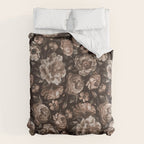 Opulent Floral Drama Moody Dark Brown Botanical Vibes Comforter Gallery Image 6
