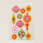 Christmas Tree Retro Ornaments Stationery Card Gallery Image 2