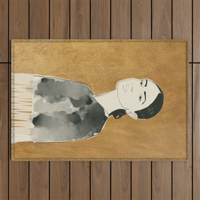 Girl Portrait 6 Outdoor Rug Gallery Image 1