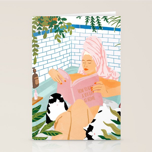 How To Have A Cat Spa Day At Home | Modern Bohemian Home Décor | Pet Bathroom Urban Jungle  Stationery Card Gallery Image 2