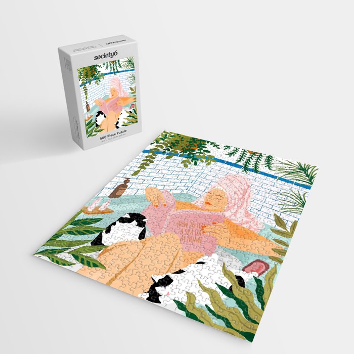 How To Have A Cat Spa Day At Home | Modern Bohemian Home Décor | Pet Bathroom Urban Jungle  Jigsaw Puzzle Gallery Image 2