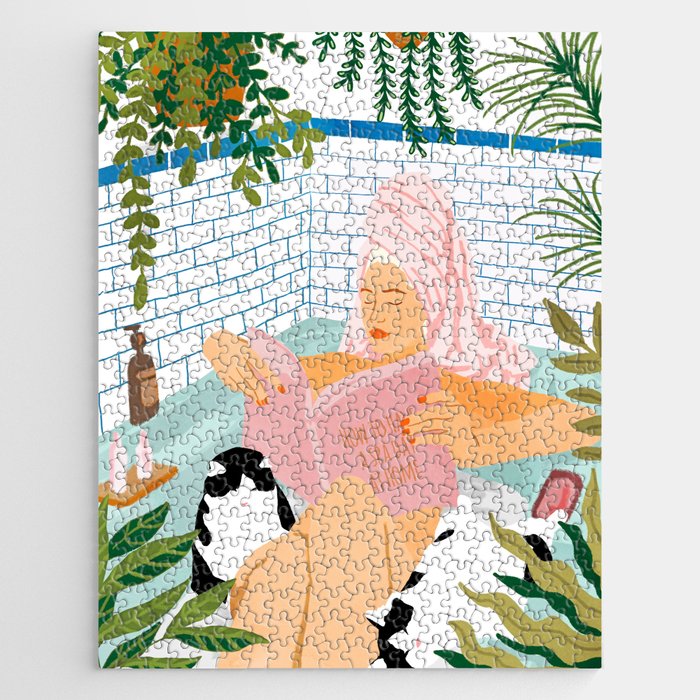 How To Have A Cat Spa Day At Home | Modern Bohemian Home Décor | Pet Bathroom Urban Jungle  Jigsaw Puzzle Gallery Image 1