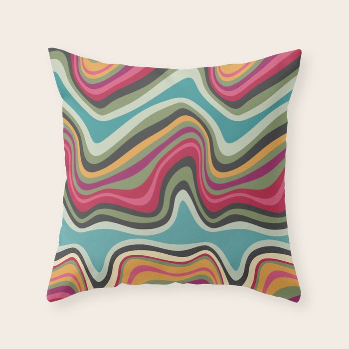 retro wave MANA Throw Pillow Gallery Image 6