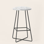 Cafe Vintage Block Print Floral - Blue Green Stool Gallery Image 1