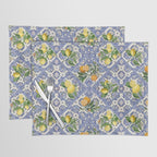 Mediterranean blue ceramic tiles, citrus fruit, lemons and oranges Placemat Gallery Image 1