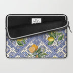 Mediterranean blue ceramic tiles, citrus fruit, lemons and oranges Laptop Sleeve Gallery Image 2