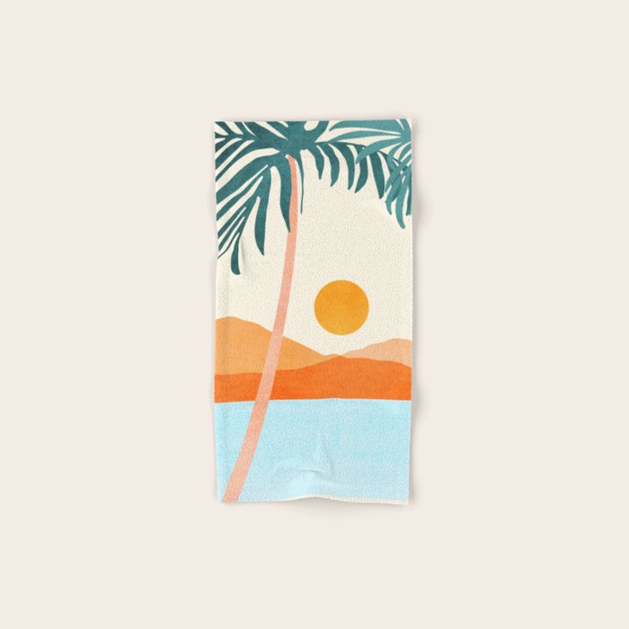 Palm Island Sunset Landscape Bath Towel Gallery Image 1