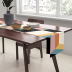Cuboid Geometric Abstract Shapes Pattern XXXII Table Runner Gallery Image 2