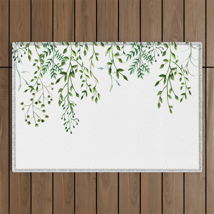 Watercolor Vines Outdoor Rug Gallery Image 1