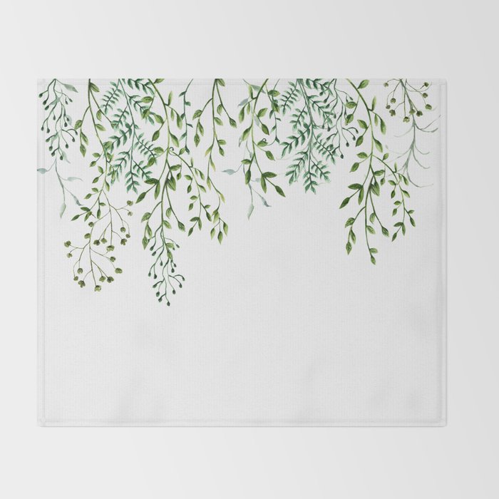 Watercolor Vines Throw Blanket Gallery Image 2