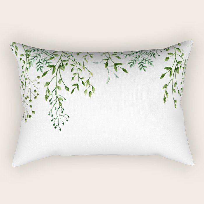 Watercolor Vines Rectangular Pillow Gallery Image 2