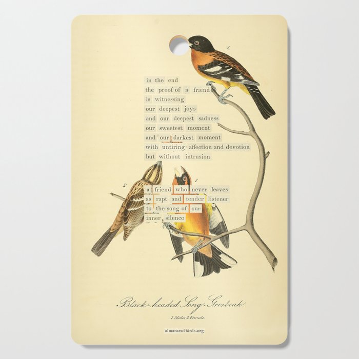 Bird Divinations: Black-headed Song-grosbeak (about: almanacofbirds.org)  Cutting Board Gallery Image 1
