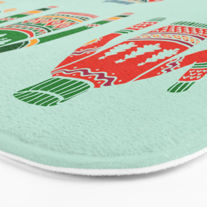 Vintage Ugly Christmas Sweaters: Mint Green Edition Bath Mat Gallery Image 3
